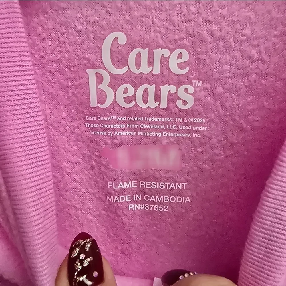 Nwt Toddler Girl's Care Bears Pink Blanket Sleeper Footed Pajama w Hat